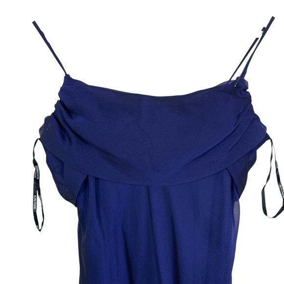 VINTAGE Alyn Paige Satin Full Length Gown in Navy Blue Size 7/8 - Picture 10 of 10